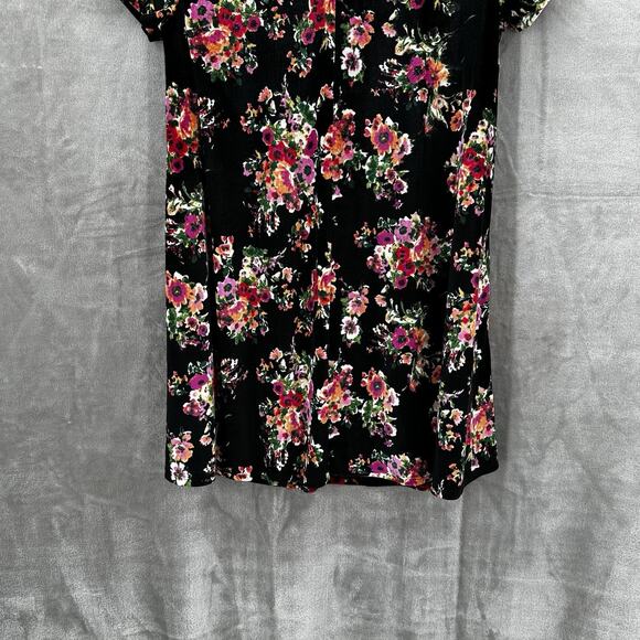 Show Me Your Mumu Dress Womens Large Black Floral Velvet Mini Boho Cottage - Picture 5 of 10